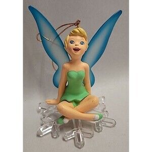 Vtg Disney Grolier‎ Christmas Ornament Tinker Bell on Snowflake 26231 123